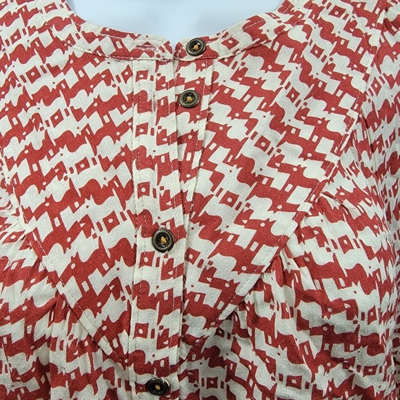 Anthropologie Maeve Avignon Abstract Scotty Dog Print Button Up Top Size Small - Picture 4 of 6